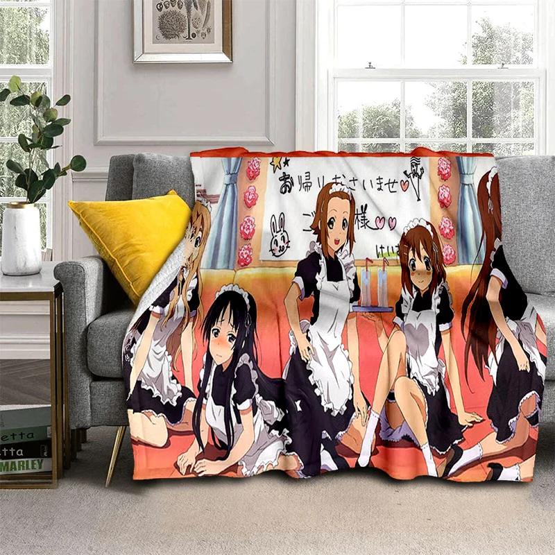

3D Kawaii Girls K-ON Cartoon Cute Lolita Blanket,Soft Throw Blanket for Home Bedroom Bed Sofa Picnic Travel Cover Blanket Kids 75x90cm
