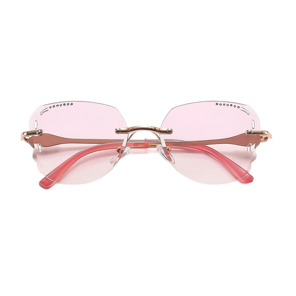 Stylish Rimless Diamond Anti Blue Light Reading Glasses Outdoor Traveling High Quality Comfortable Women's Presbyopia Eyewear