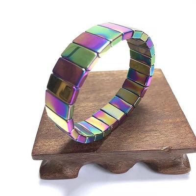 Terahertz & Hematite Dazzling Color Bracelet for Men & Women: New Cross-Border Design