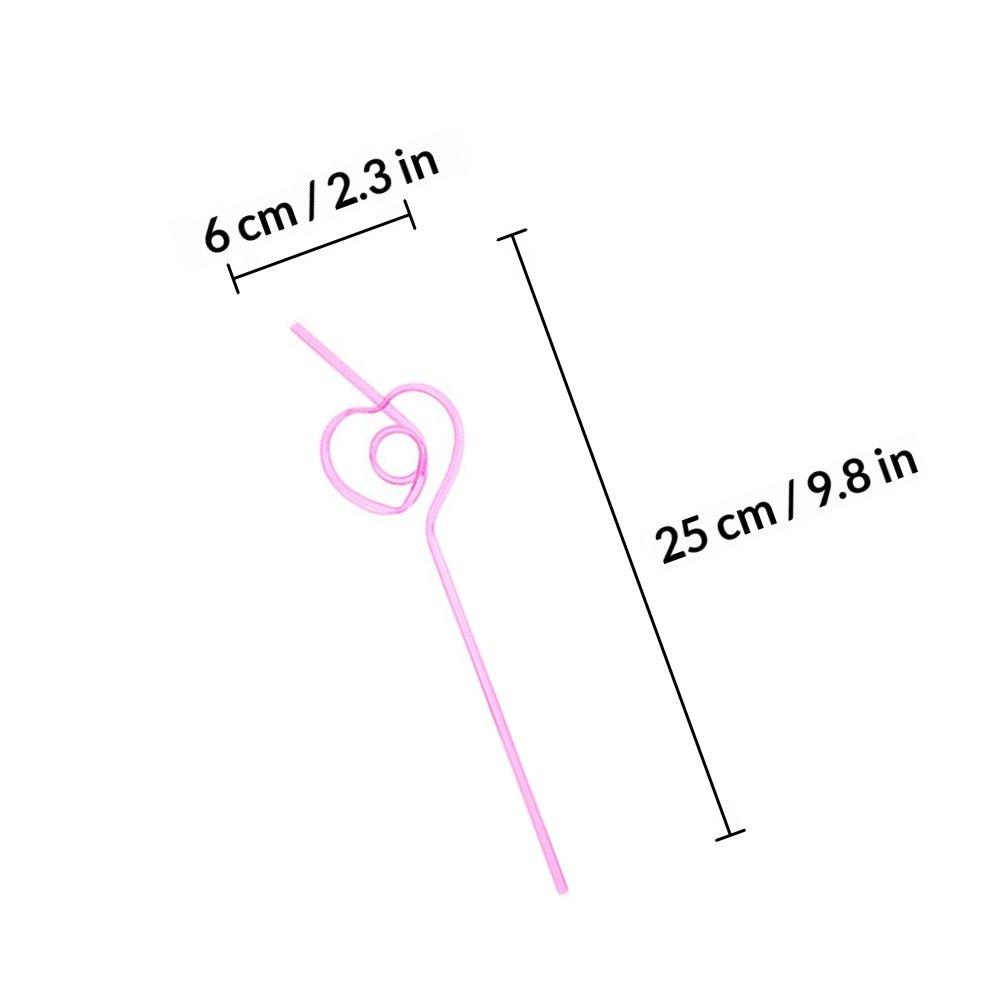 25Pcs Heart Shape Straws Pet Reusable Drinking Straws for Valentine's Day Party Home Bar Cocktail Juice Beverages Premium