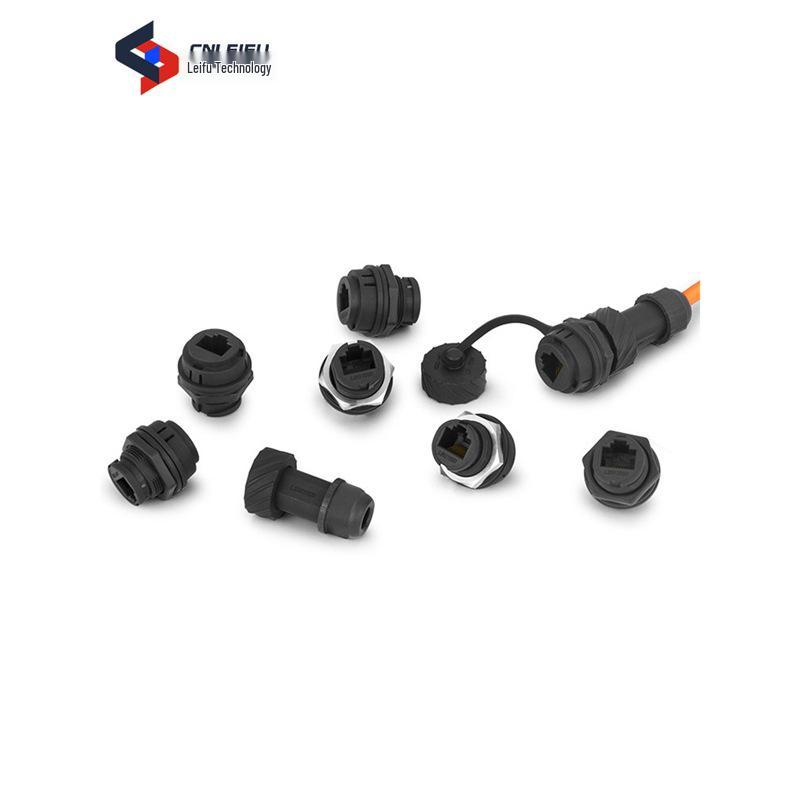 M20 RJ45 Waterproof Network Cable Connector, Panel Mount 90° Upward Port, New Energy.