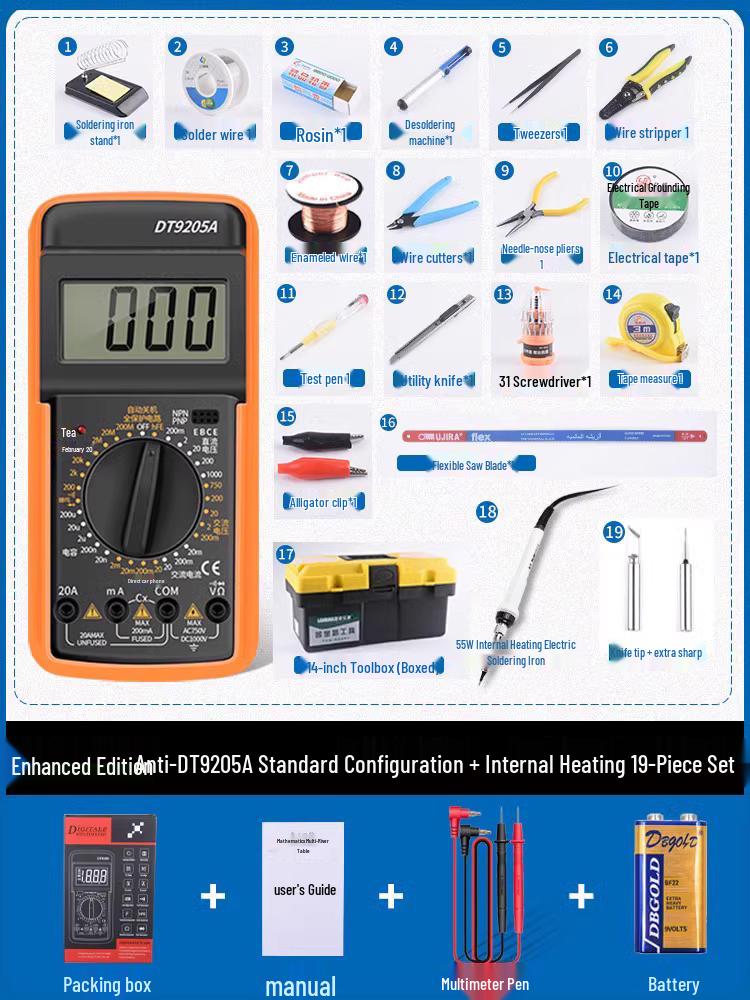 Digital High-Precision Anti-Burn Multimeter Set for Home Use