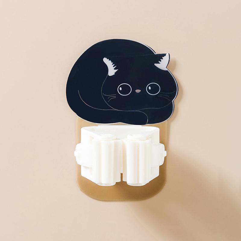 Self Adhesive Wall Mop Holder Brush Organizer Rack Multi-Purpse Door Keys Umbrella Hanger Hook Bathroom Toothbrush Storage