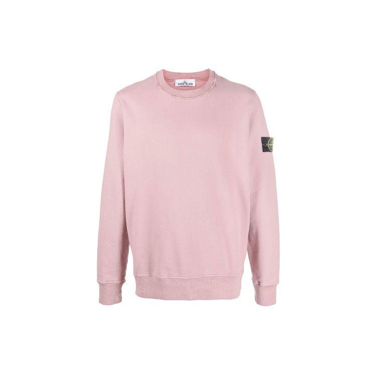 Stone Island Logo Patch Pullover Sweatshirt Heren sweatshirts Roze 771563020-V0086 M