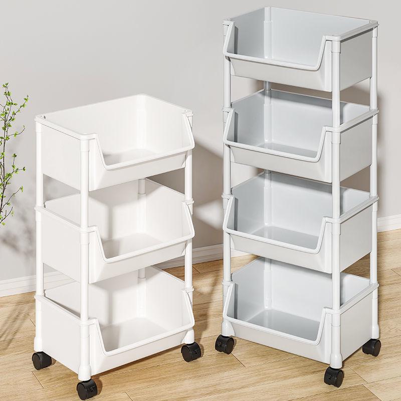 

Compact Multi-Layer Storage Rack: Floor-Standing Bookshelf for Snacks and Kitchen, Mobile Fruit & Vegetable Basket
