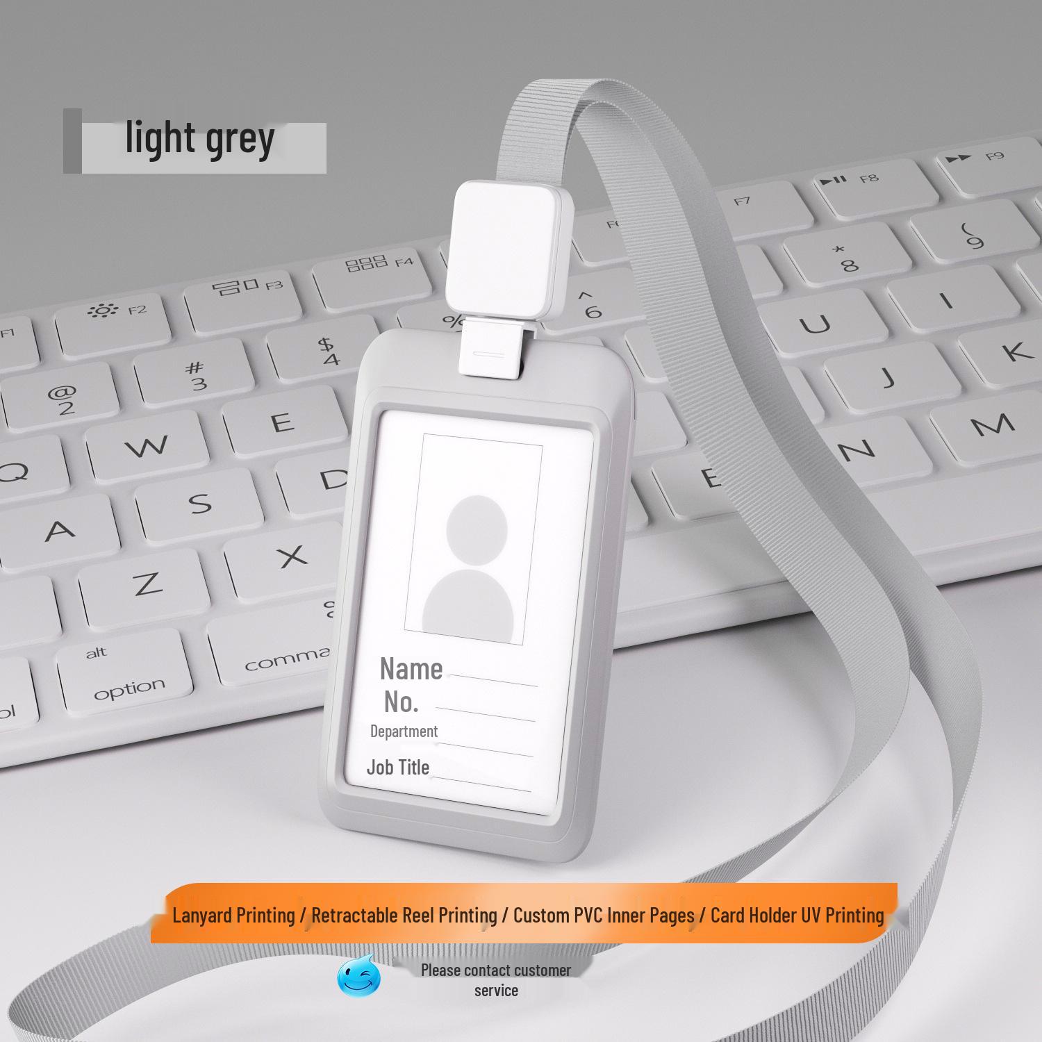 Sliding Cover Plastic ID Card Holder Lanyard with UV Print