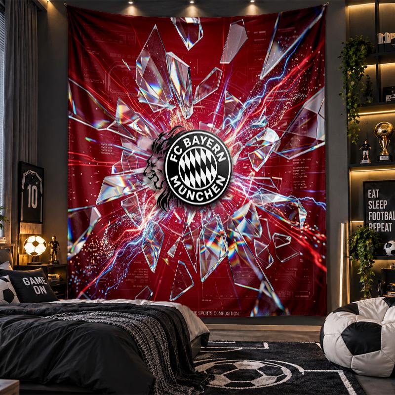 Wall Hanging Tapestry Bayern Munich Print Cloth for Living Room Bedroom Home Decor
