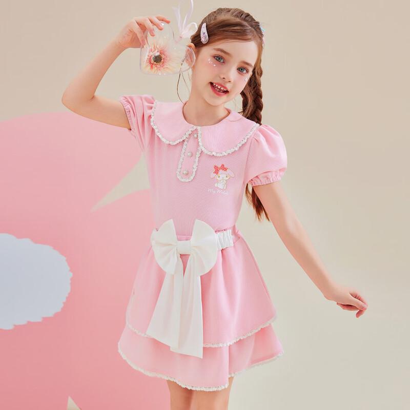 Hello Kitty Girls' Summer Sweet Bow Short Sleeve & Skirt Set