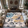Cream Floral Bohemian Rug, Multicolor Pattern Non-Slip Carpet, Cozy Living Room Mat for Vintage Home Decor