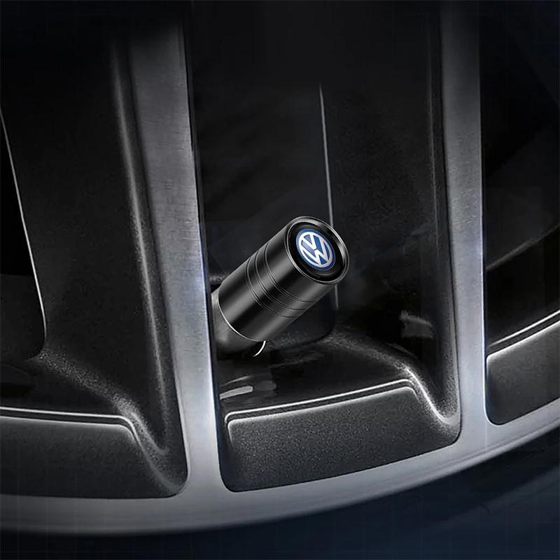 3D Aluminum Alloy Car Wheel Tire Valve Caps Stem Caps Dustproof For VW Golf Tiguan Jetta Transporter Passat T5 Polo Touran CaddyNI9