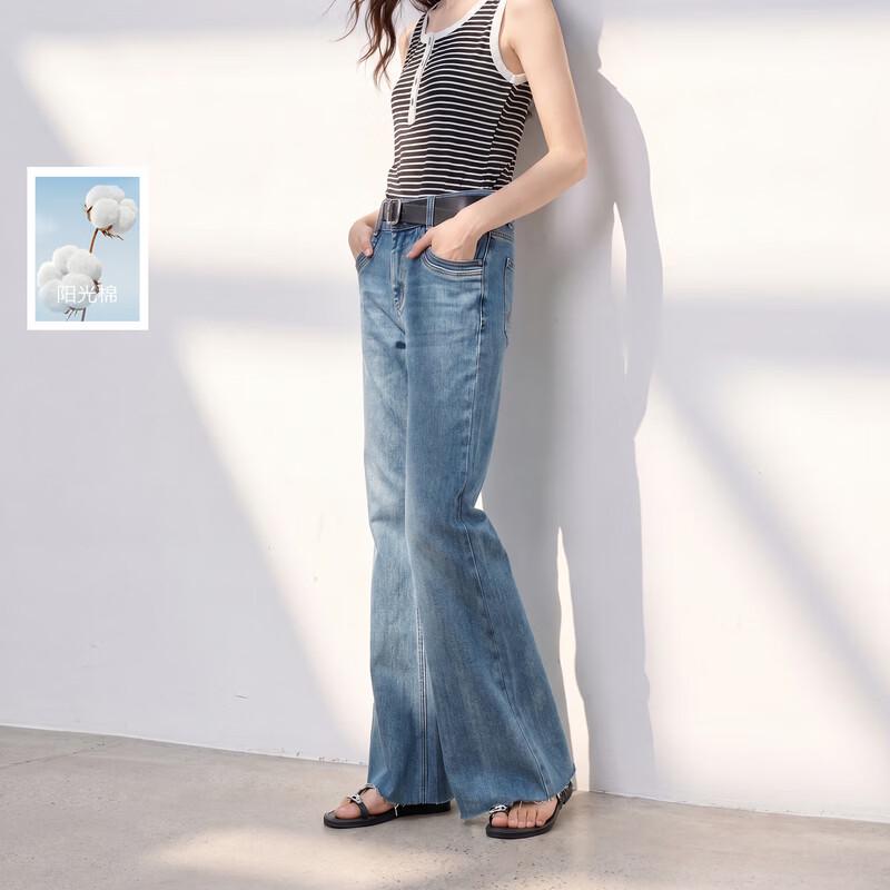 Sancai Women s High-Waist Slightly Flared Jeans M
