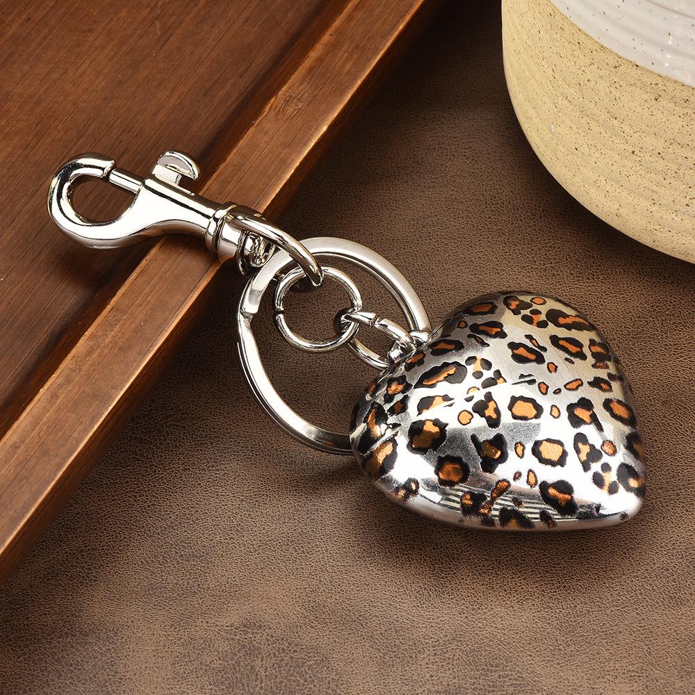 Autumn and Winter Leopard Hole Bow Love Pendant Acrylic Diy Jewelry Bag Accessories Pendant Necklace