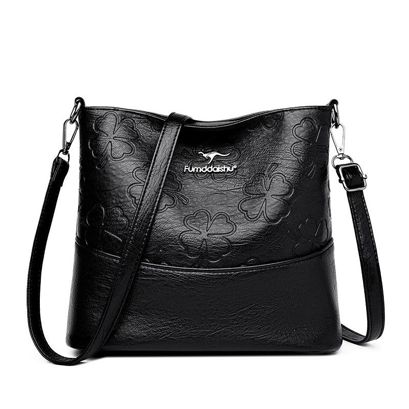 Nová kolekce Měkká kožená taška typu bucket pro ženy - Texturovaná embosovaná Velká kapacita Nastavitelná taška přes rameno a crossbody