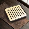 Bamboo Kung Fu Tea Tray Chinese Style,Drainage Reservoir,Gift,Small with Water Storage Table Serving