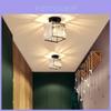 Luminária de Teto de Cristal Moderna Estilosa Design Elegante Para Hall de Entrada Cor Preto e Dourado