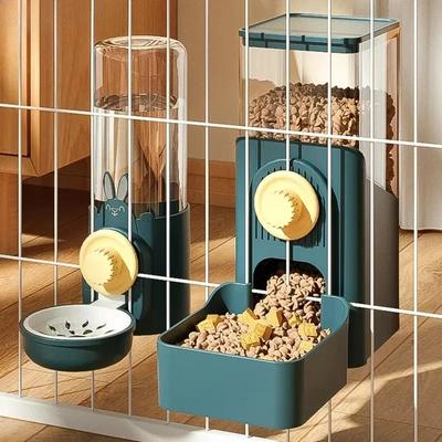 For  Automatic Pet Bowls Cage Hanging Feeder Dog Water Bottle Food Container Dispenser Bowl For Puppy Cats Pet Feeding