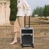 Large Capacity Trolley Makeup Box Professional Makeup Artist Toolbox Aluminum Alloy Multi-layer Storage Box 34*24*45cm