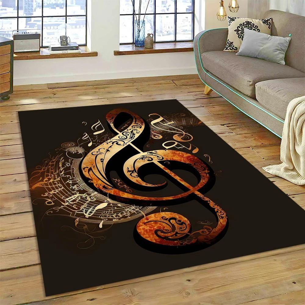 Nota musical colorida, partitura musical, desenho animado, tapete para casa, sala de estar, quarto, sofá, capacho, decoração, área infantil, tapete antiderrapante