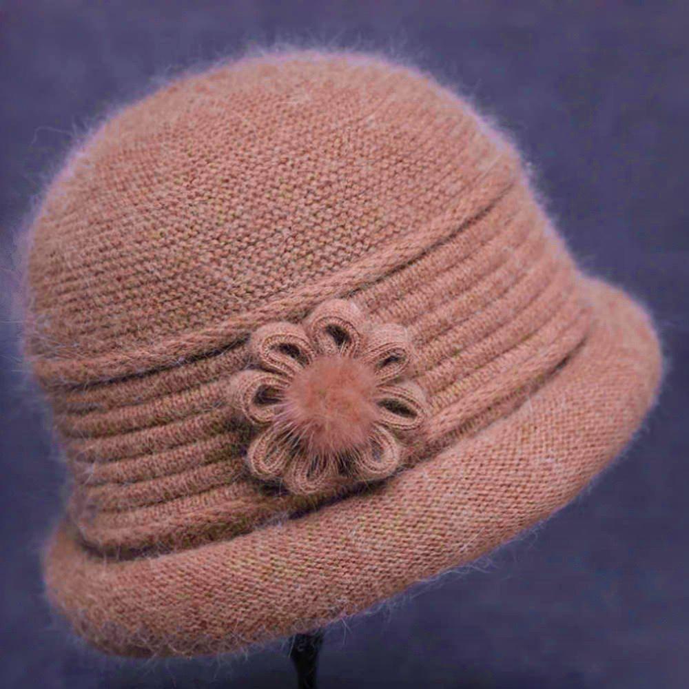 Women's Knitted Wool Hat - Warm, Velvety, and Perfect for Middle-Aged & Elderly
