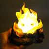 Ny 12 cm Calcifer Gjenstander Lampe Tegneserie Anime Hjertets Flamme Skrivebordsfigurer Modell Statue Leker Samling Pynt