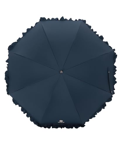 Moonbat [Paul & Joe] Women's Long Parasol, Sun and Rain Protection, Premium Light Blocking, Heat and UV Protection, Scarf Frill, 22-113-12134-06, Blue