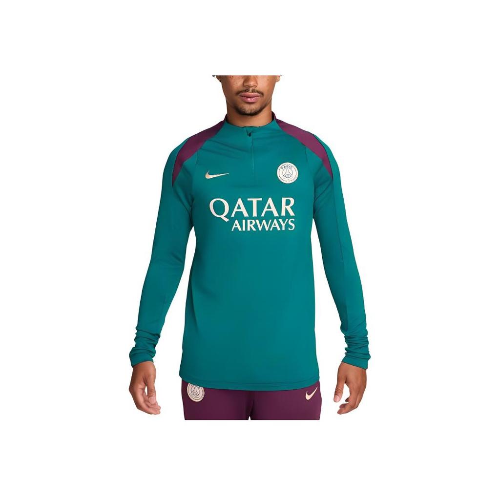 Nike Paříž Saint-Germain Strike Mikina s potiskem písmen Dlouhý rukáv Fotbalový dres Pánské topy Země-Modrá FN9841-382