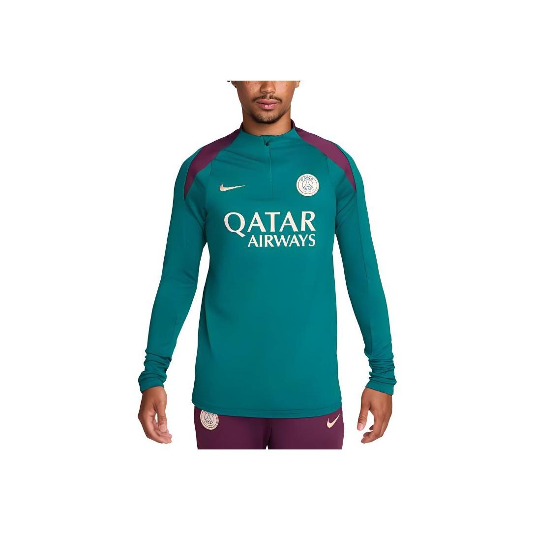 

Nike Футболка-пуловер с длинным рукавом Paris Saint-Germain Strike Letter Print, мужская, цвет Earth-Blue FN9841-382 L