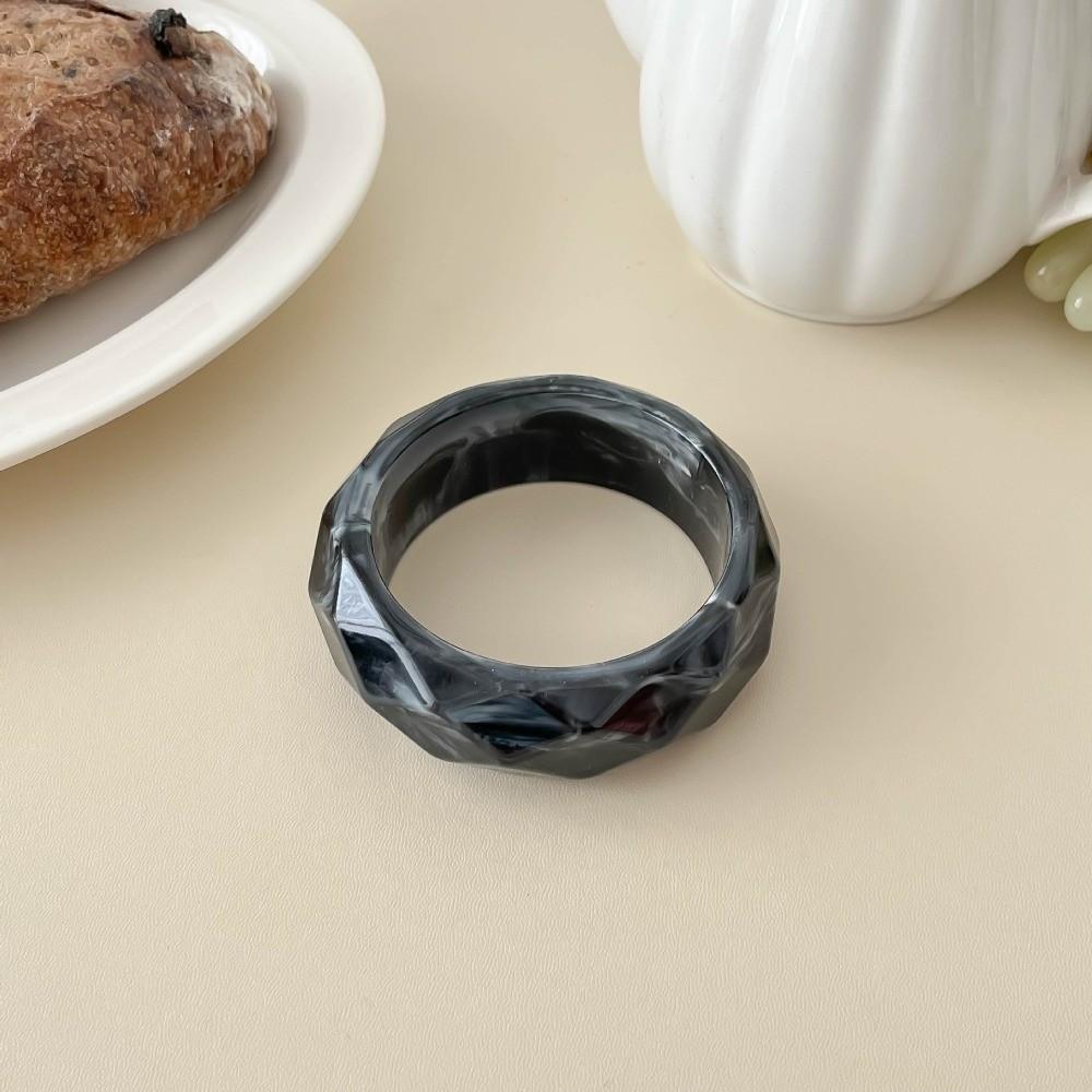 Bohemian Colorful Resin Bangle Transparent Wide Chunky Hand Ring Exaggerated Pearly Bracelet Girls
