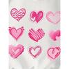 European sizes Kids'  Casual Crewneck Printed Multi-Heart Trendy Temperament White Long-Sleeve Sweatshirt