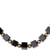 GEMCHIC Women's New Chinese Style Black Agate Cube Bead Necklace Vintage Ethnic Short Choker Jewelry