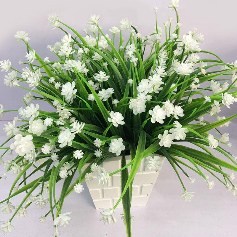 1pcs  Green Plastic Grass Plants Artificial Flower Babysbreath Wedding Home Christmas Decor Party Office Flower