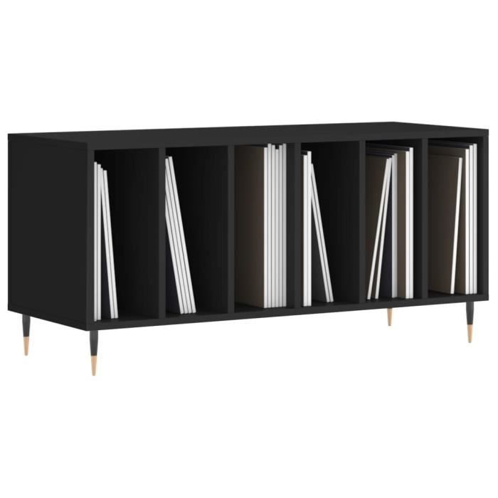 VidaXL Armoire à disques noir 100x38x48 cm bois d'ingénierie 831741
