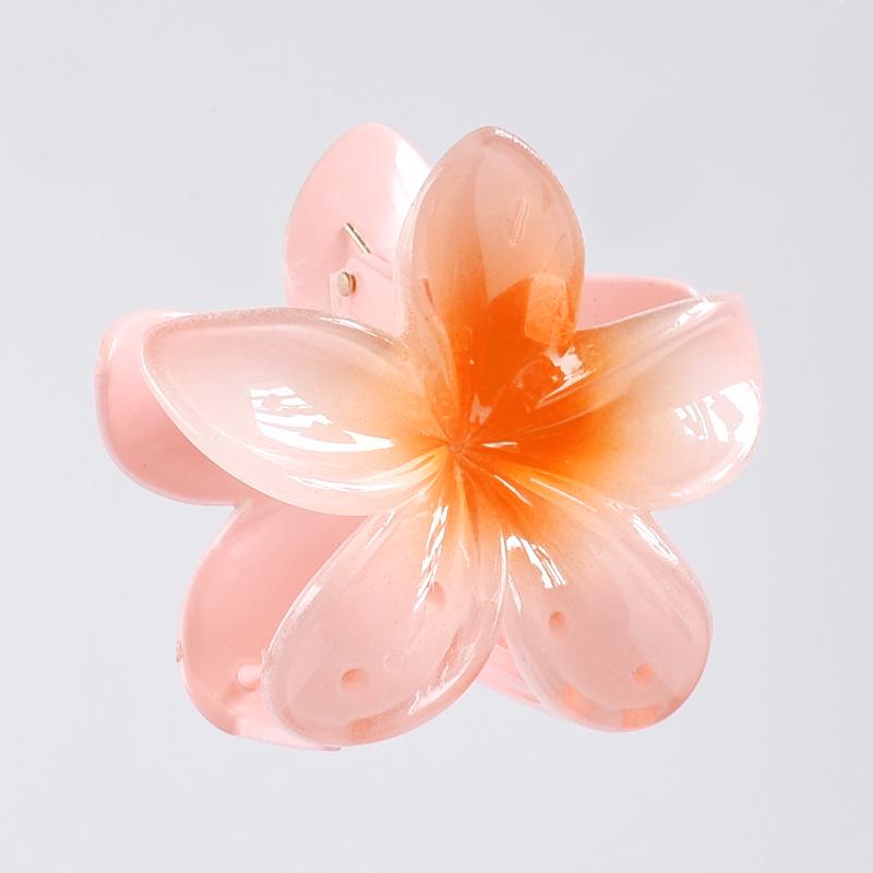 7cm Frangipani Hair Claw Clip - Colorful, Versatile Updo & Ponytail Accessory