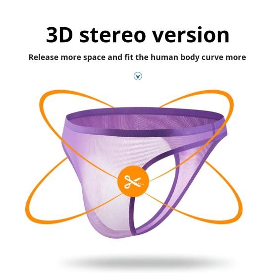 Men Thong Low-rise Solid Color Slim Fit Panties 3D U-Convex Breathable Smooth Lines Comfortable Waistband Briefs