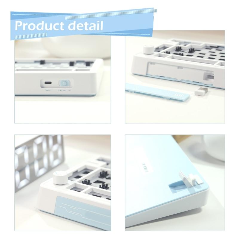LS02 Mechanical Keyboard Kit Convenient Switches Replacement 3Modes BT5/2.4Ghz/UsbC Hot Swappable Backlights
