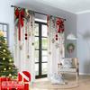 2D flat printing 2pcs Merry Christmas Popular Curtain red bow Durable Polyester Without Electricity Family Party Decoration