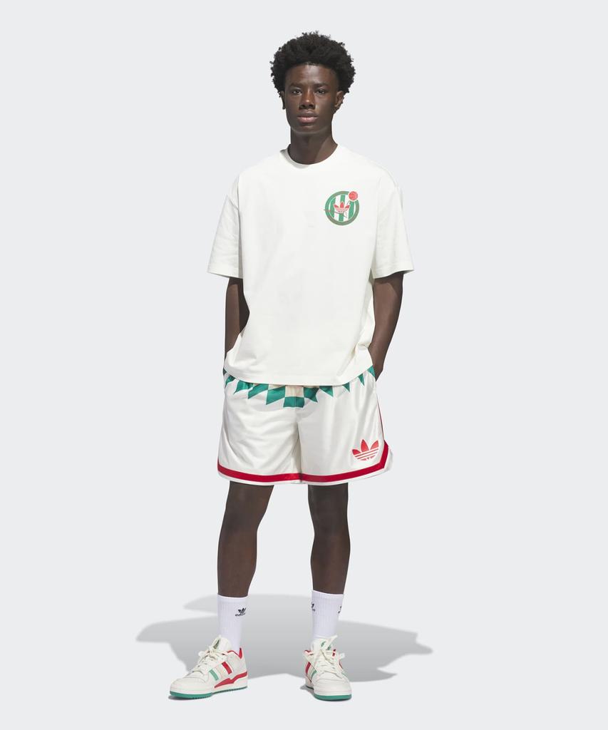 ADIDAS Basketball Crest Tee - White:Green / Kd3614