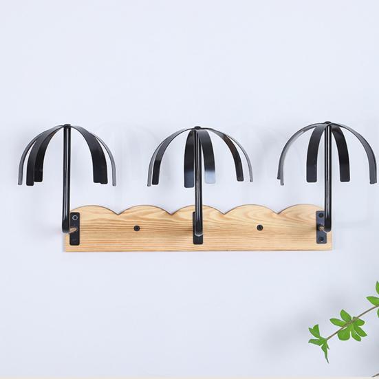 Wall Mounted Wig Hanger Rack Wooden Storage Organizer Strong Load-bearing Simple Installation Wig Display Holder