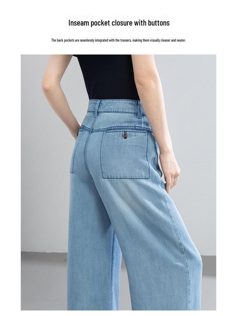 Women's Tencel Denim High-Waisted Wide-Leg Jeans