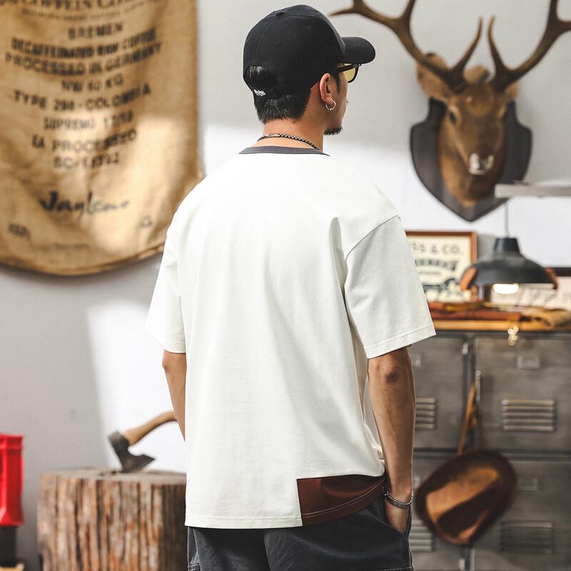 Men's Color-Block Stitching Casual T-Shirt