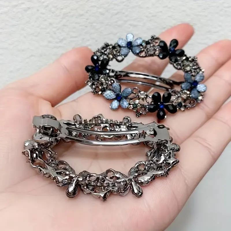 Fermaglio per capelli barrette vintage elegante a forma di fiore da 3 pezzi per donne e ragazze, perfetto per code di cavallo e trecce