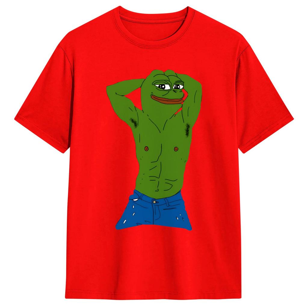Pepe The Frog Cotton Tshirt For Male Summer Y2k Funny Tshirts Comfortable Hipster Tee Shirt Big Size Loose Tops