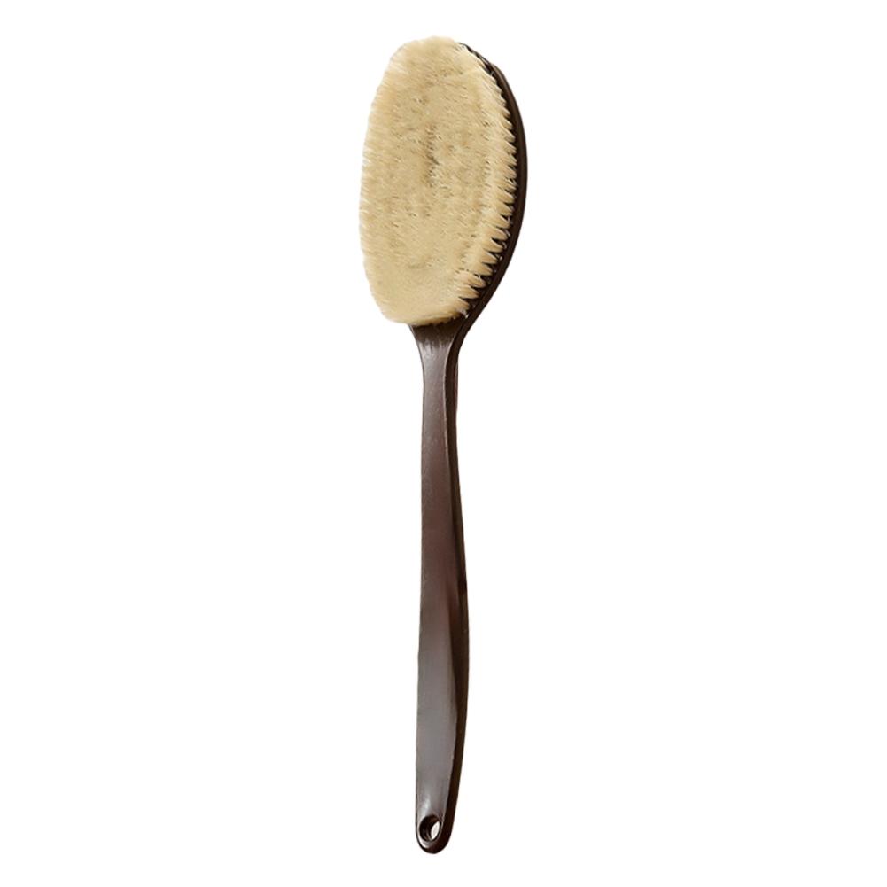 

Natural Bristle Body Brush Back Scrubber Brush for Shower, Soft Bristle, Long Handle for Dry Brushing, Exfoliation & Skin Care