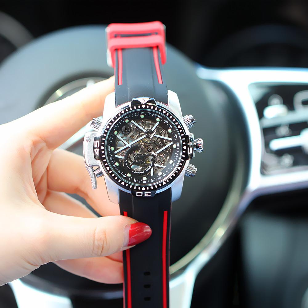 Fashion Trend Luminous Automatic Mechanical Watch Men S Watch Large Dial Silicone Strap Watch Versatile