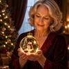 Holy Season Spiritual Gift Glowing Christmas Ball Ornaments Mini Holiday Scene Light-Up Hanging Clear Luminous Keepsake for Memorial Acrylic