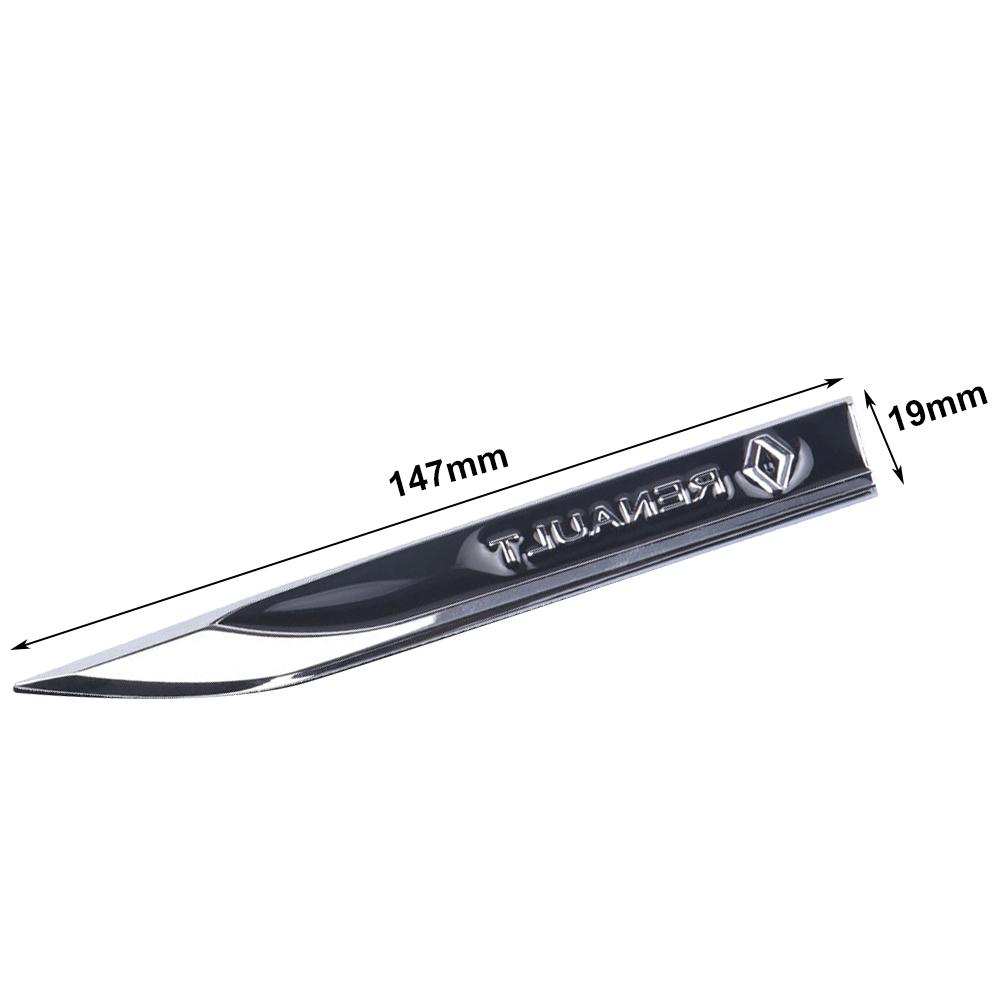 2pcs 3D Metal Car Fender Side Wing Blade Badge Emblem Sticker For Renault DACIA Fluence Scenic Loguna Twingo Fluence Megane Clio HH49