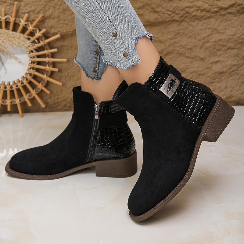

2026 New Winter Fleece Naked Boots Metal Temperament High-end Western Women s Shoes Booties 42 чорний