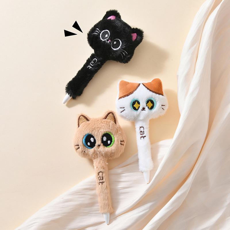 Kreative, niedliche Gelstifte im Katzen-Design, 0,5 mm, schwarz, schnelltrocknend, Klick-Stift für Schule, Büro, Schreibwaren und Unterschriften – Geschenkidee