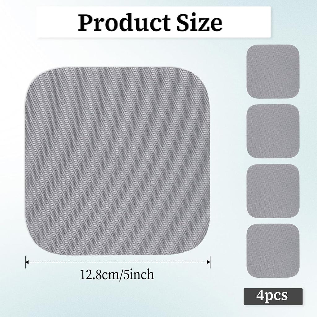4PCS Jar Opener Gripper Pad, Silicone Jar Openers 5 Inch Square Multi-function Anti-Slip Coasters Bottle Jar Opener, Jar Lid Openers for Opening Cans