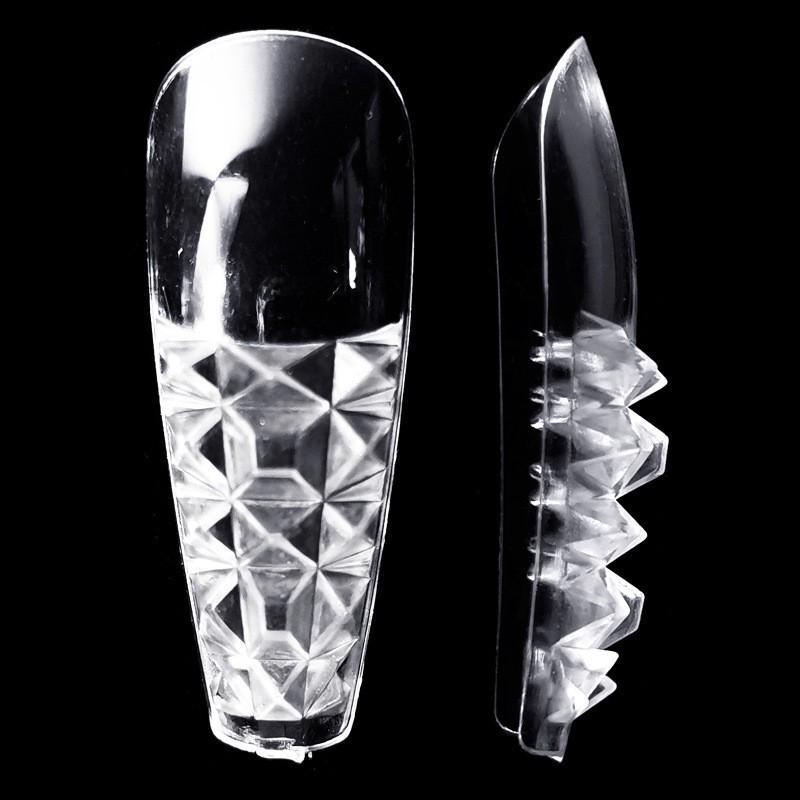 

Seamless Transparent Half-Cover Square Glass Nail Extension Patches
